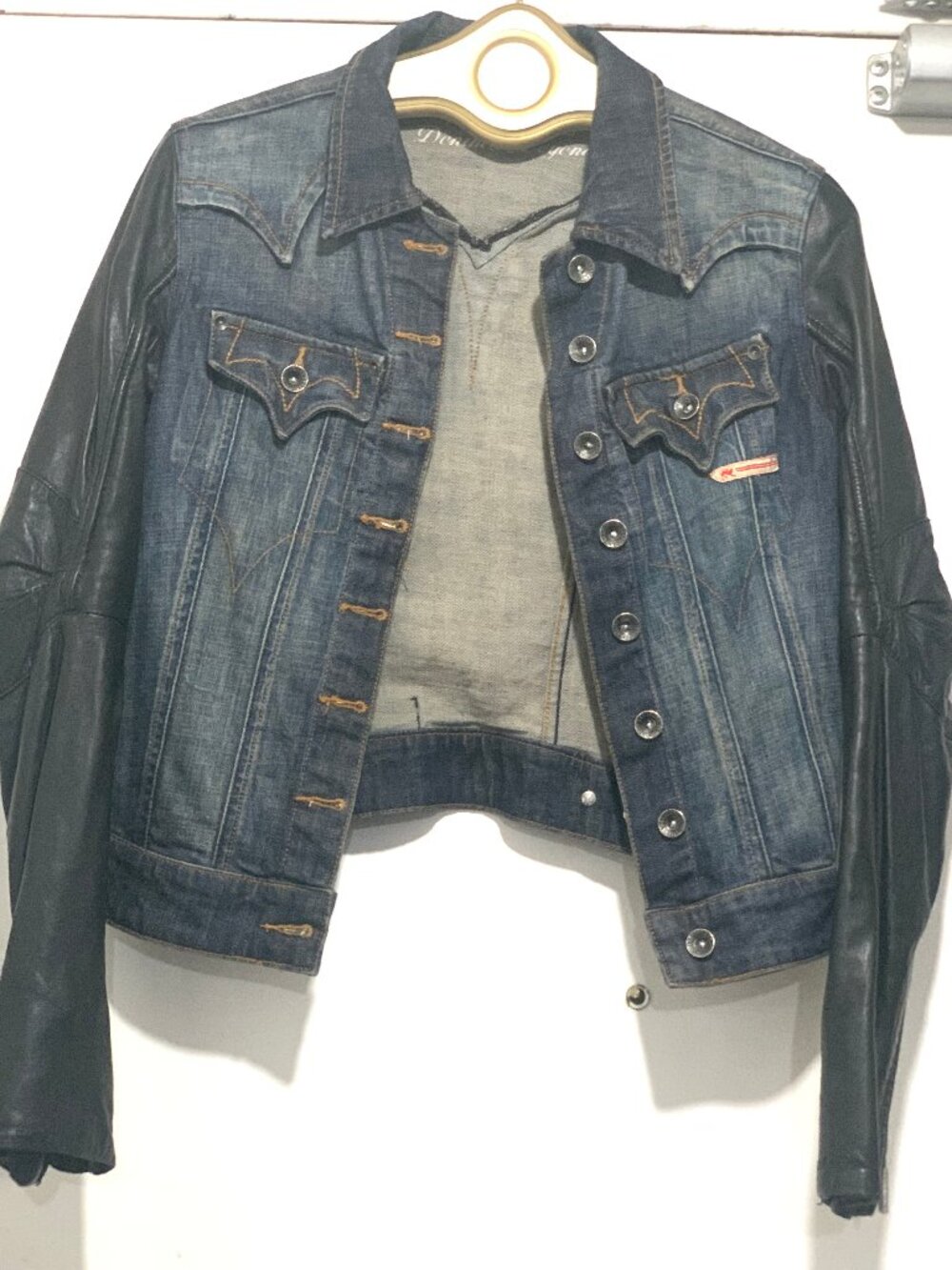 VINTAGE PARASUCO DENIM LEGEND DENIM LEATHER JACKETAS SIZE S